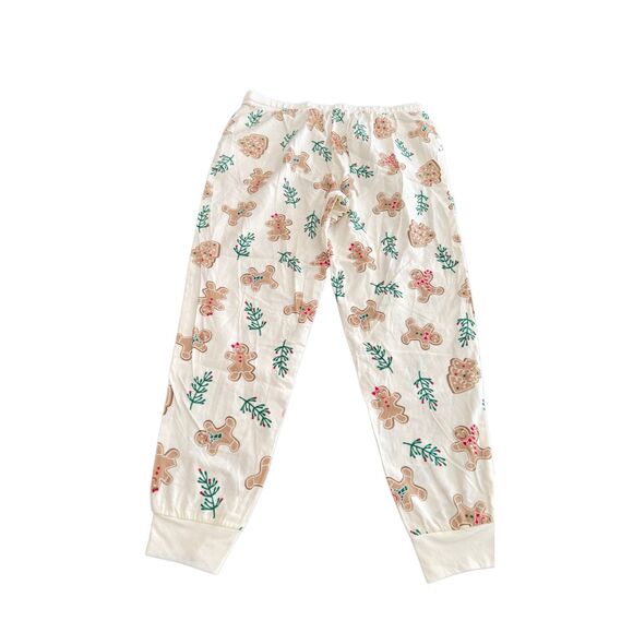 SECRET TREASURES LIGHT WEIGHT FLANNEL JOGGER PANTS IVORY GINGERBREAD CHRISTMAS P - Picture 4 of 6